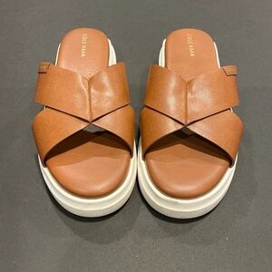 Cole Haan Linnie Grand Crossband Leather Sandals Platform Comfort Mule W 6.5